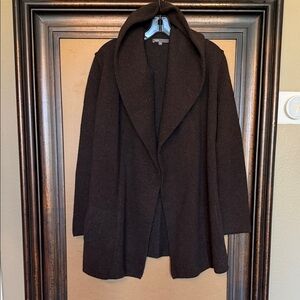 Vince Cashmere Blend Brown/Gray Open Knit Sweater